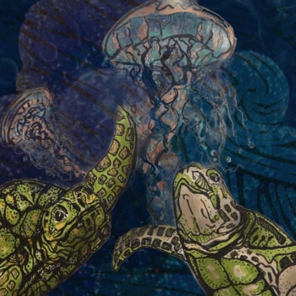 Sea Turtles 2- 12” x 12” archival fine art signed prints. Limited